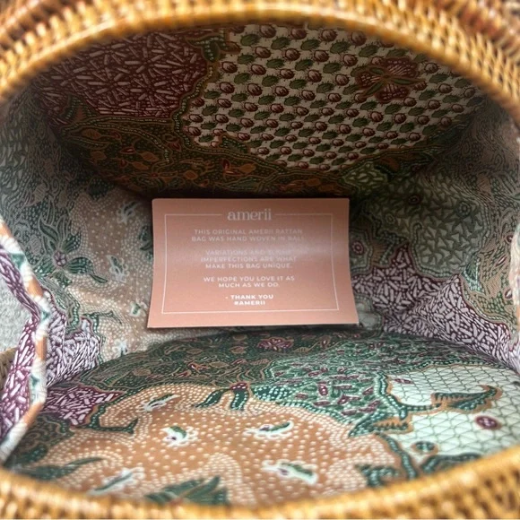 Amerii Round Hand Woven Rattan Handbag - Picture 5 of 5